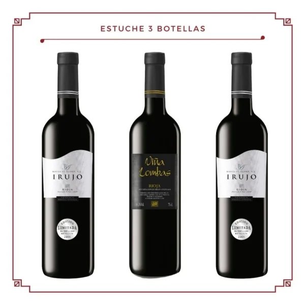 Estuche 3 botellas: 1 Viña Lombas Garnacha + 2 Irujo Vendimia Seleccionada