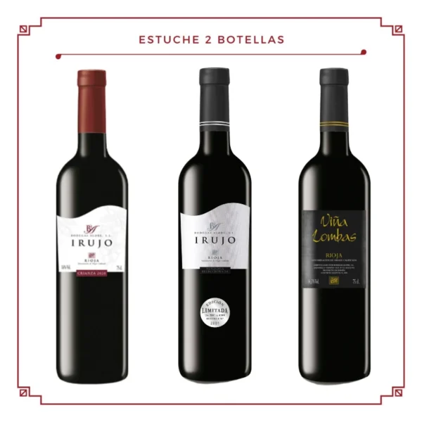 Estuche 3 botellas: 1 Irujo Crianza + 1 Irujo Vendimia Seleccionada + 1 Irujo Viña Lombas Garnacha
