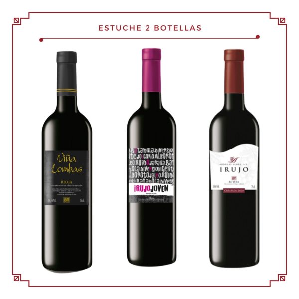 Estuche 3 botellas: 1 Irujo Crianza +1 Irujo Joven + 1 Viña Lombas Garnacha