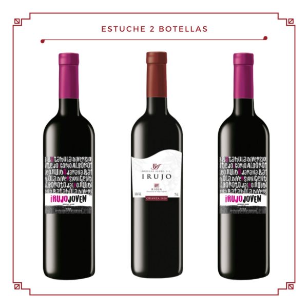 Estuche 3 botellas:  2 Irujo Joven + 1 Irujo Crianza