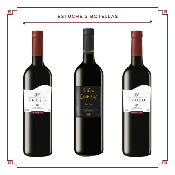 Estuche 3 botellas: 1 Viña Lombas Garnacha + 2 Irujo Crianza