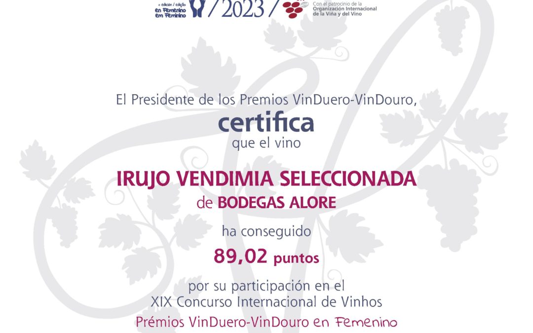 Los premios de Bodegas alore en el XIX Concurso Internacional de Vinos